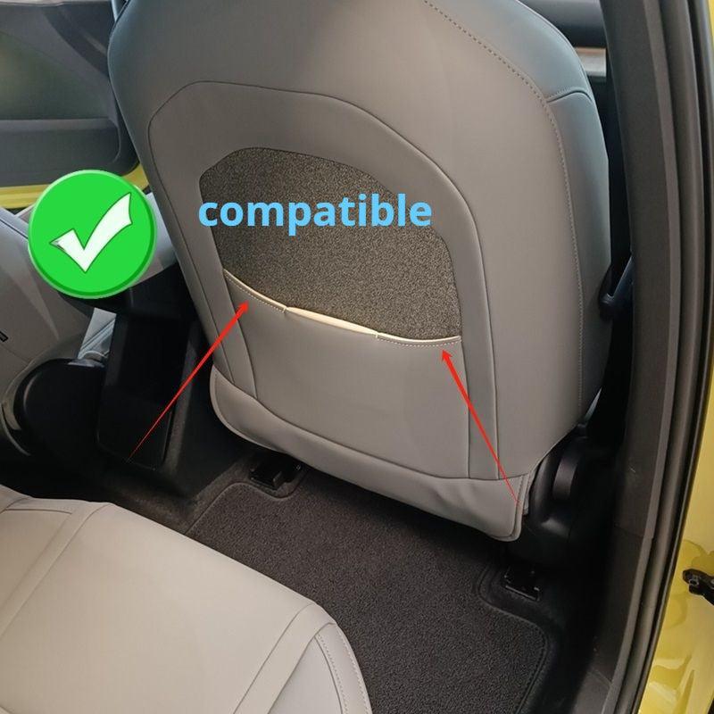 Custom Seat Back Kick Mats for Volvo EX30 -Waterproof Leather Car Seat Protectors with Storage Bag