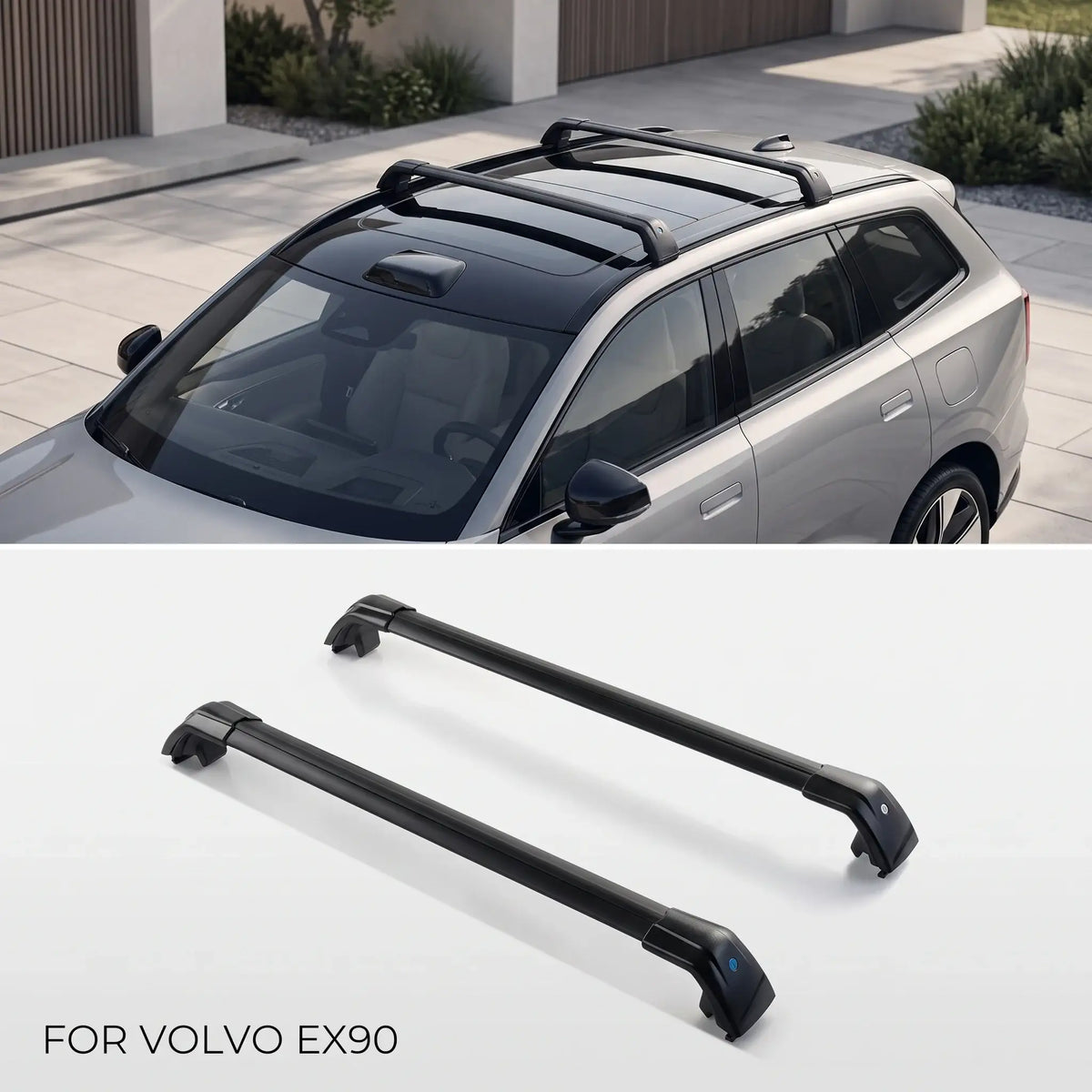 Volvo EX90 Roof Rack Cross Bars - Custom Fit Aluminum Crossbars for Cargo, Bike, Ski, and Roof Tent | carblaze 1