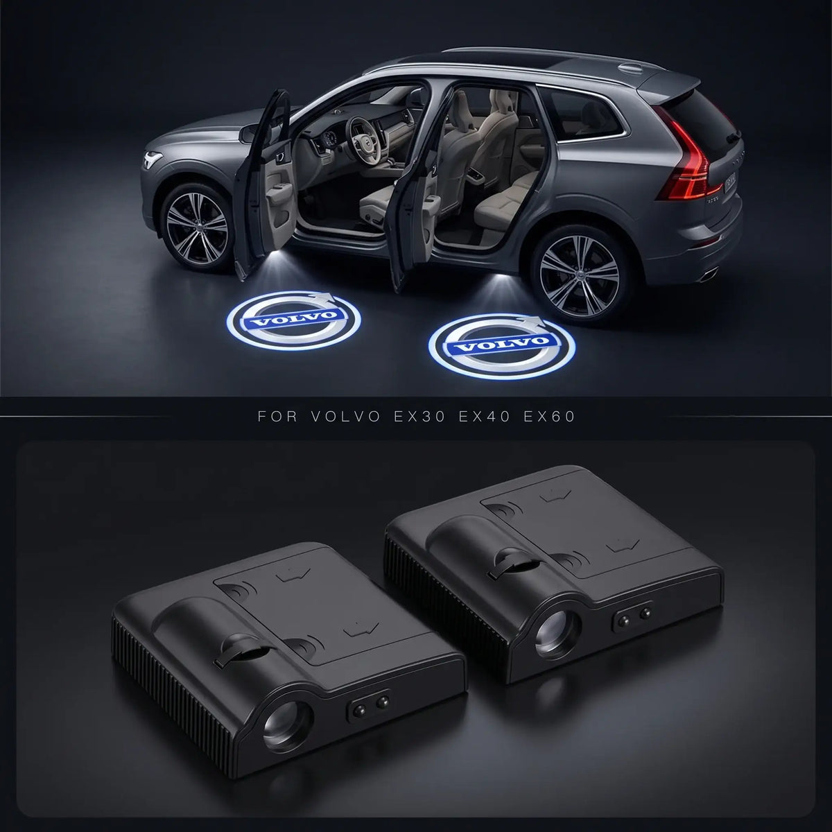 Volvo EX30 EX40 EX60 Wireless Laser Welcome Light Projector - Magnetic Induction Door Lamp | carblaze 1