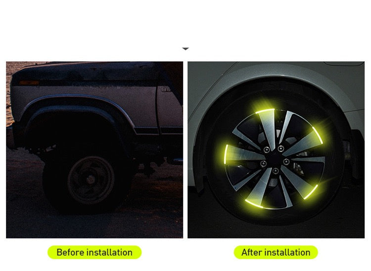 Autocollants fluorescents pour roues de voiture