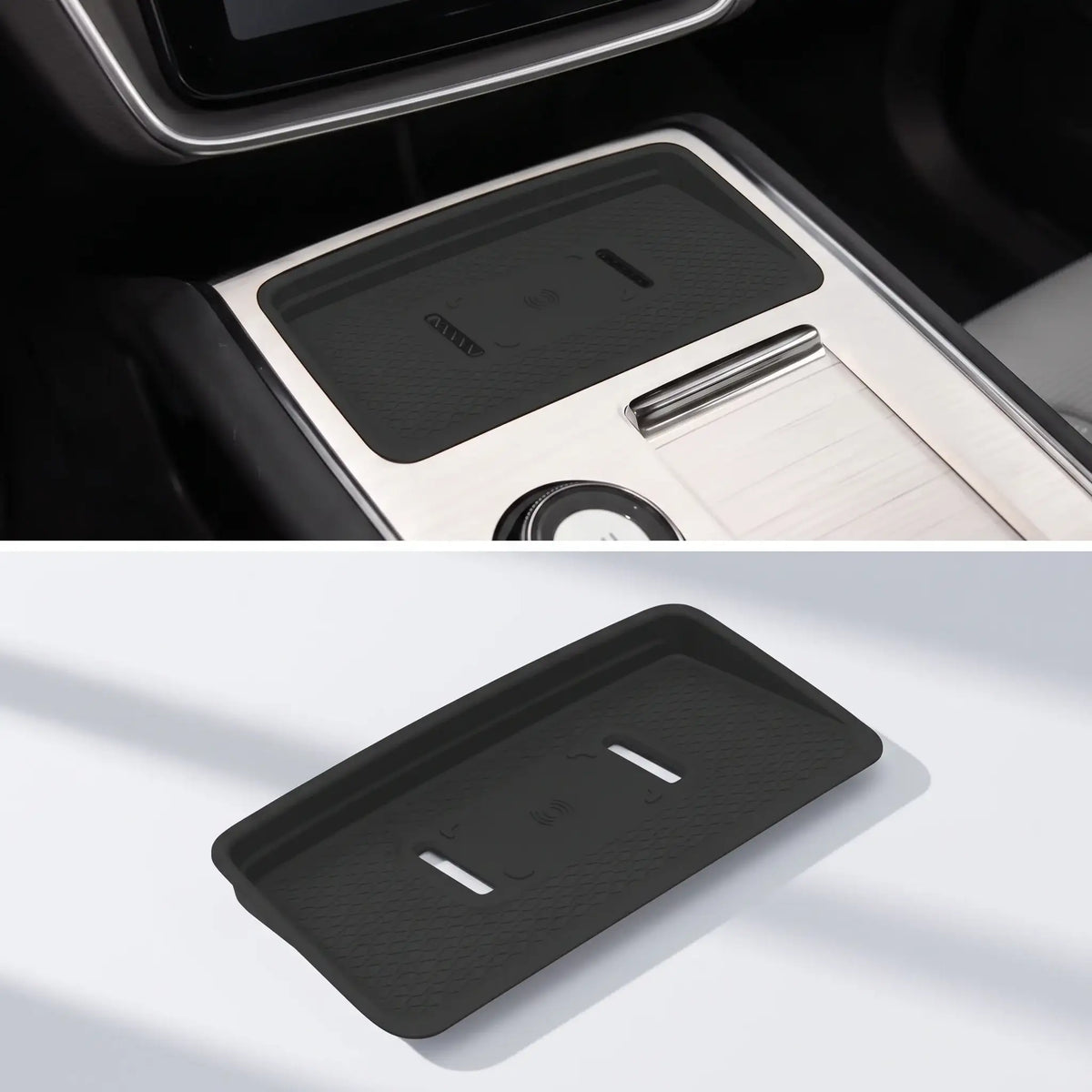 Custom Wireless Charging Anti-Slip Pad for Volvo EX90 -Silicone Storage Mat | carblaze 1
