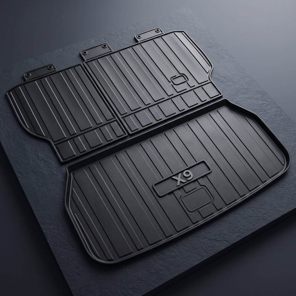 Tapis de coffre arrière en TPE avec plateau de rangement et protection de chargement pour XPeng X9