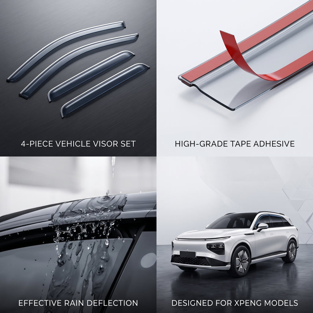 XPeng Window Visor Deflector Sun Rain Guard Shade (4 Pcs) | carblaze 2