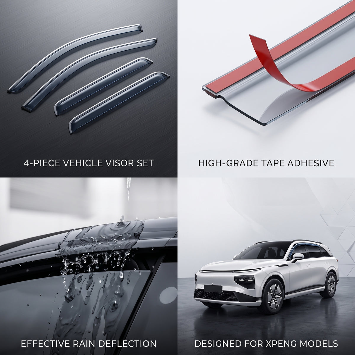 XPeng Window Visor Deflector Sun Rain Guard Shade (4 Pcs) | carblaze 2