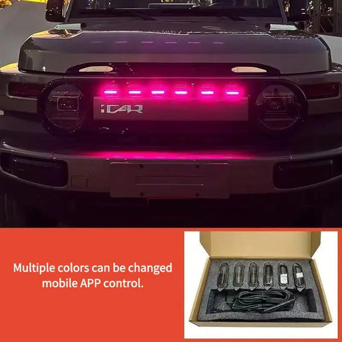 Car front head center grid small yellow light modification for Chery iCAR V23 CHERY1