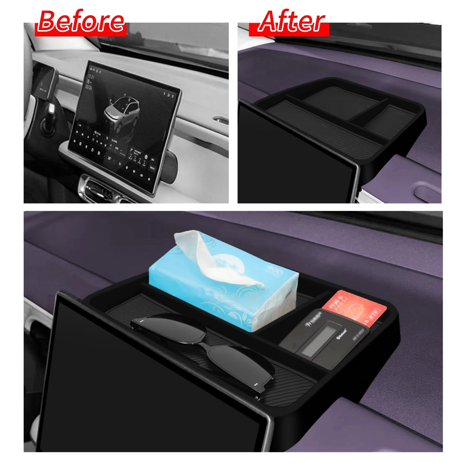 Leapmotor B10 2025-2026 Central Control Screen Rear Storage Box | ABS Tray Organizer