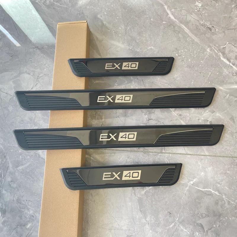 Custom Door Sill Protector Strips for Volvo EX30 EX40 EX60 -Stainless Steel & ABS