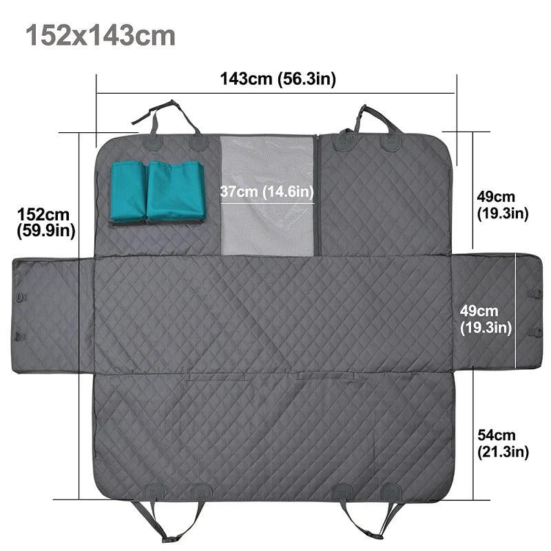 Pet Dog Car Seat Protector Hammock - Waterproof Backseat Cover with Mesh Window