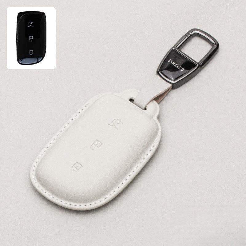 Luxury Leather Car Key Case Cover Fob Shell for  Lynk & Co 02 Lynk & Co3