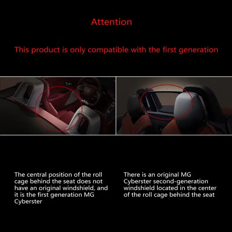 LED Center Rear Windshield And Roll Cage Windshield MG6